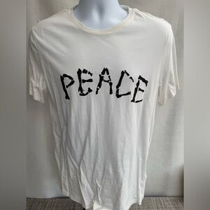 John Varvatos White Tee with Red Star Accent